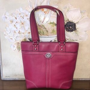 Coach Hampton Pebble Leather Turn-lock Tote